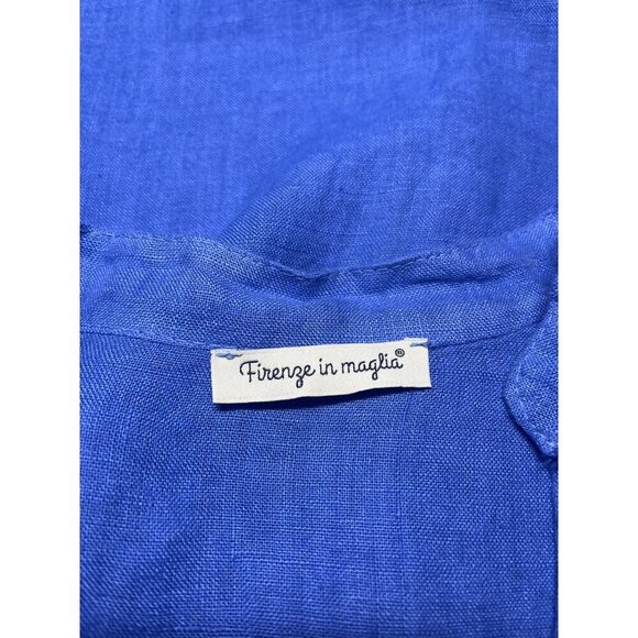Firenze in Maglia LInen Blouse Purple Periwinkle Color Ladies Size M Italy - Picture 4 of 7